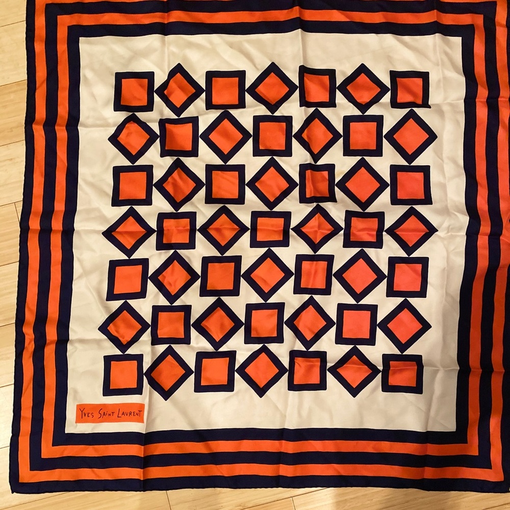 YSL Yves Saint Laurent Silk Scarf, Vintage